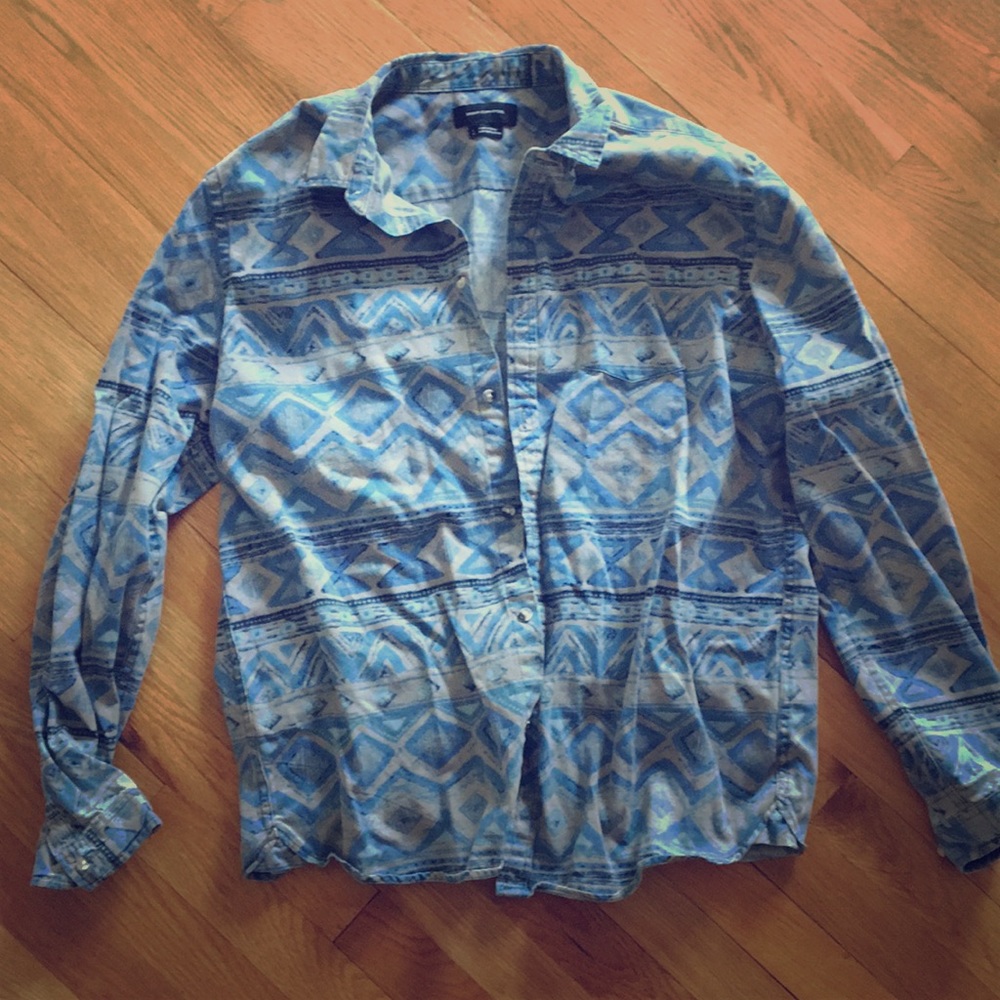 Patterned button down.
